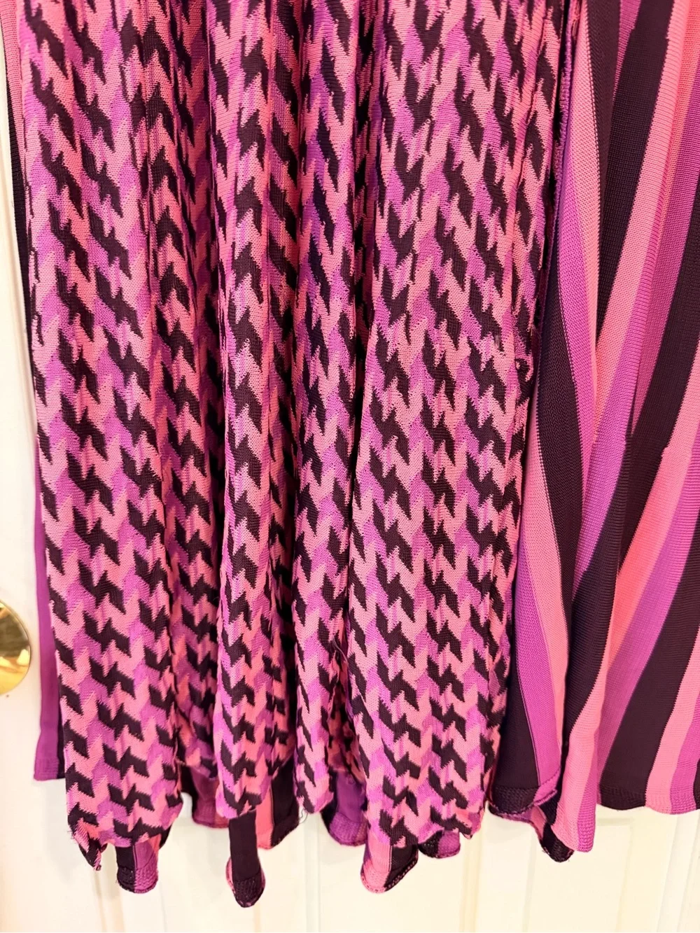Zara Bold Dynamic Print Pleated Sweater Skirt Pink & Marion Midi Skirt, Sz S - Picture 3 of 14